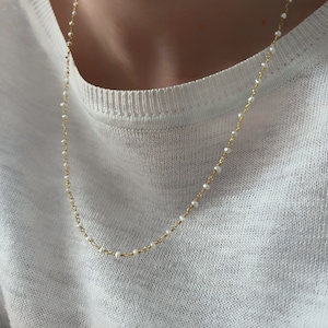 Pearl rosary, gold pearl rosary, pearl rosario, pearl necklace, pearl beaded necklace, gold pearl rosario, pearl beaded necklace