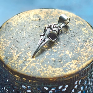 Bird Skull Pendant, Silver Bird Skull Pendant, Silver Pendant, Tribal Pendant, Pagan Jewelry, Viking Pendant, Pendentif Viking