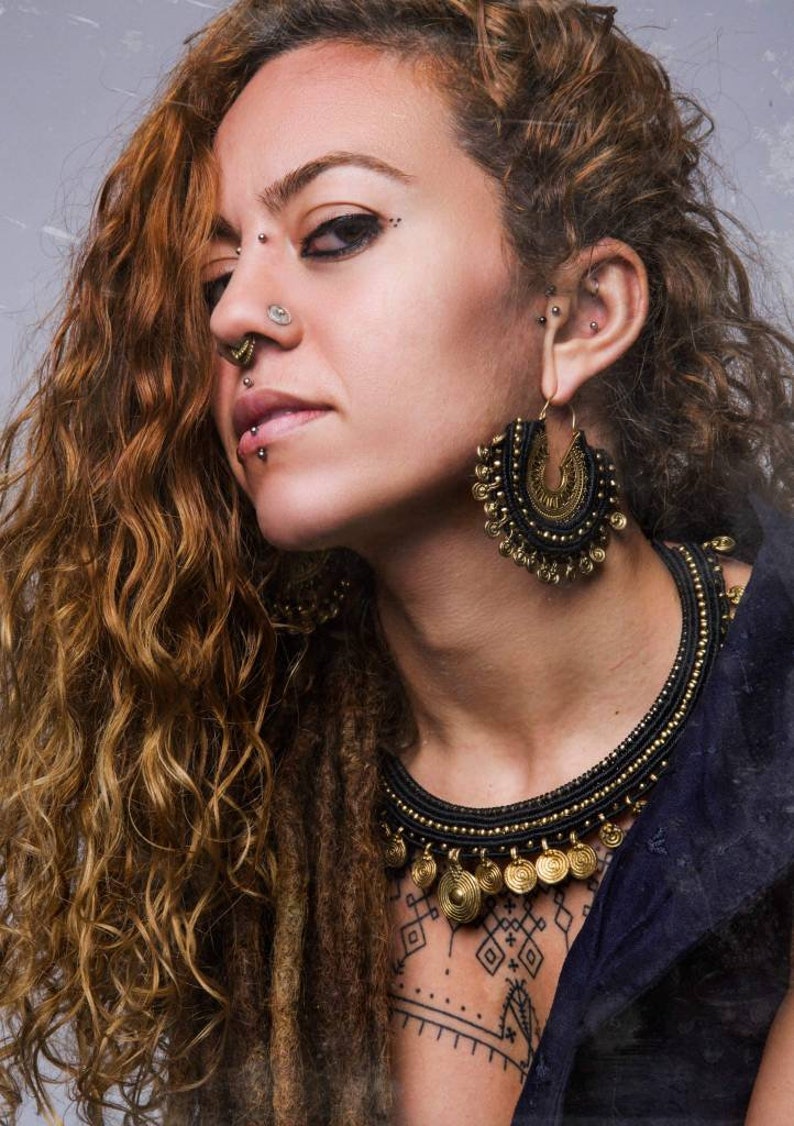 Nomadic Jewelry Boucles Touareg Tuareg Macrame Earrings Tuareg Macrame Necklace Tribal Set Tribal Gypsy Earrings Collier Touareg