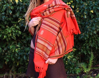 Tribal Scarf, Indian Big Scarf, Warm Scarf, Ethnic Neckwear, Boho Chic Shawl, Bohemian Scarf, Tribal Indian Wrapping, Great Tribal Scarf