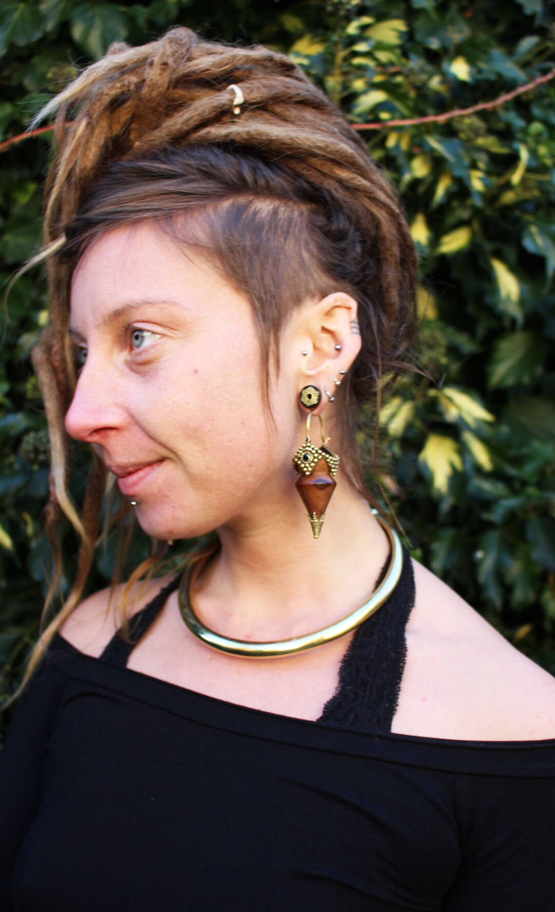 Wood Ear Weights Wood and Brass Ear Stretchers Wood Etsy