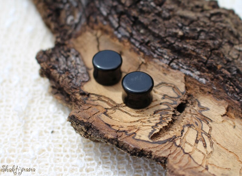 Organic jewellery Stone Plugs Gemstone Ear plugs 12mm 10mm Ecarteur Pierre Gauge plugs Tribal plugs Gauge jewellery Black Onyx Plug