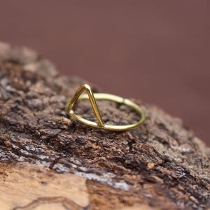 Triangle Brass Ring, Minimal Ring, Yoga Jewelry, Tribal Ring, Minimal Jewellery, Geometric Spiritual Jewelry, Ethnic Ring, Bague Flèche image 2