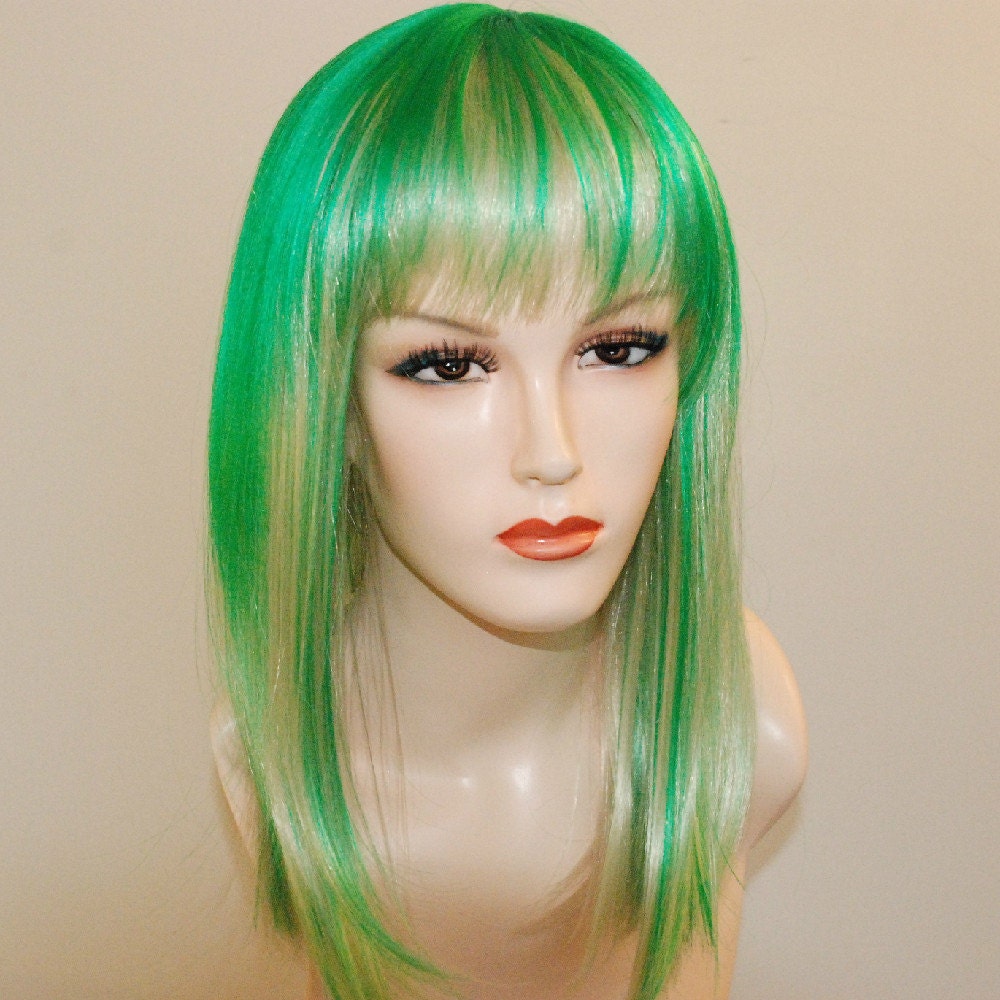 Special Sale Green Highlights on Light Blonde Wig - Etsy Ireland