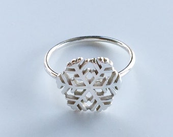 Snowflake Ring - Sterling Silver, snowflake, silver ring