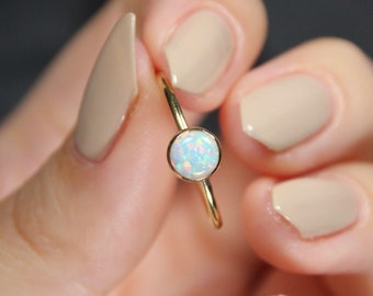6 mm Opal Gold Fill Ring, opal ring, opal jewelry, gold fill ring, stacking ring, stackers, stackable rings