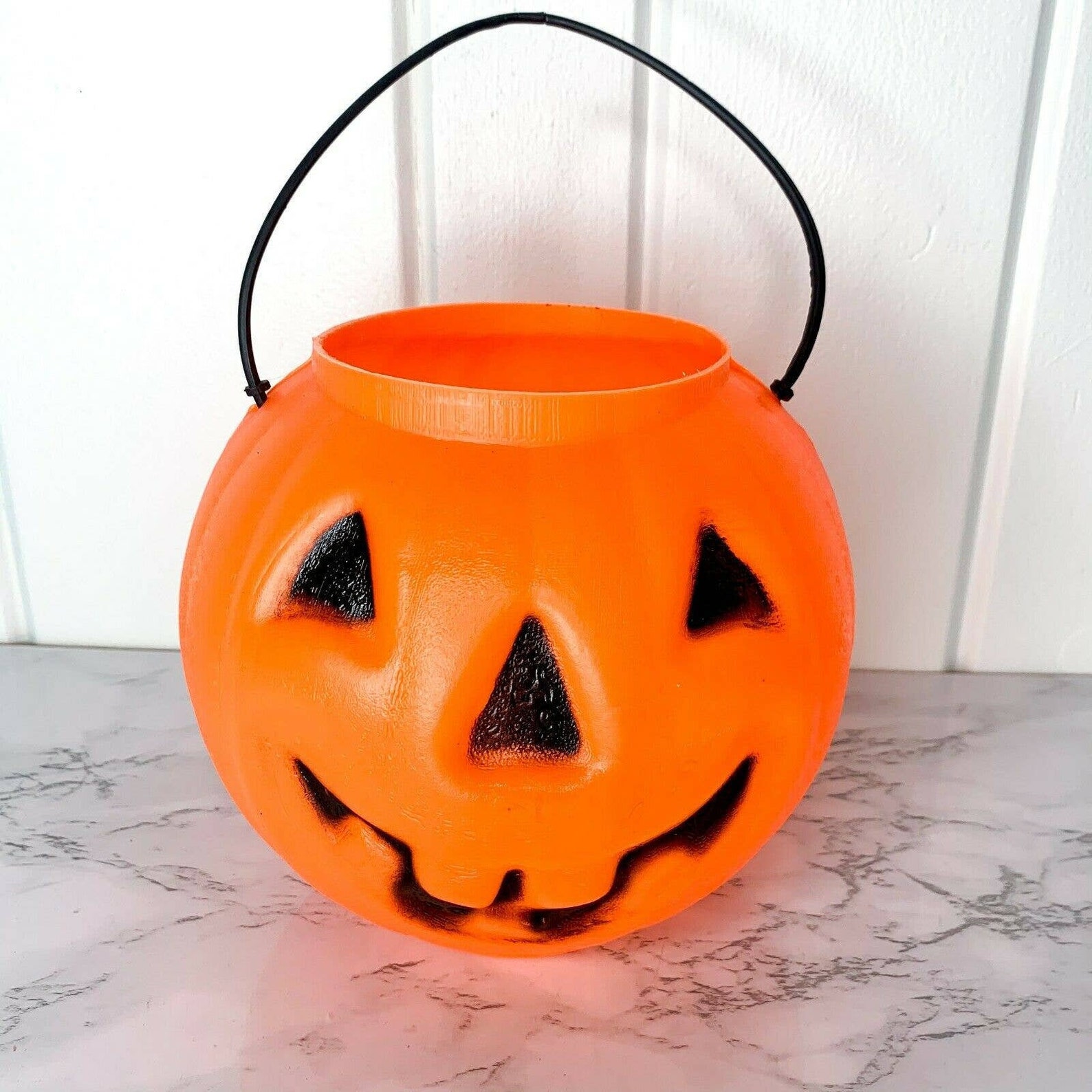 Vintage Halloween Pumpkin Candy Bucket Orange Blow Mold Jack O Etsy