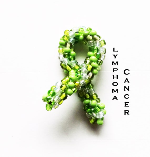 Lymphoma Cancer Awareness Ribbon Lime Green Bead Crochet Etsy
