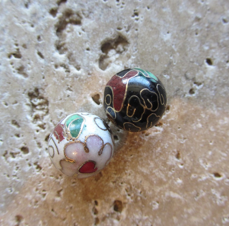 Vintage Cloisonne Beads 12mm Etsy