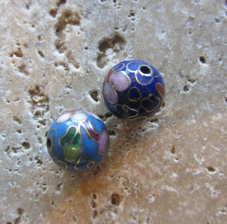 Vintage Cloisonne Beads 12mm Etsy