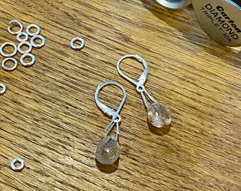 Sparkling Copper Rutilated Quartz Earrings, in Sterling Silver