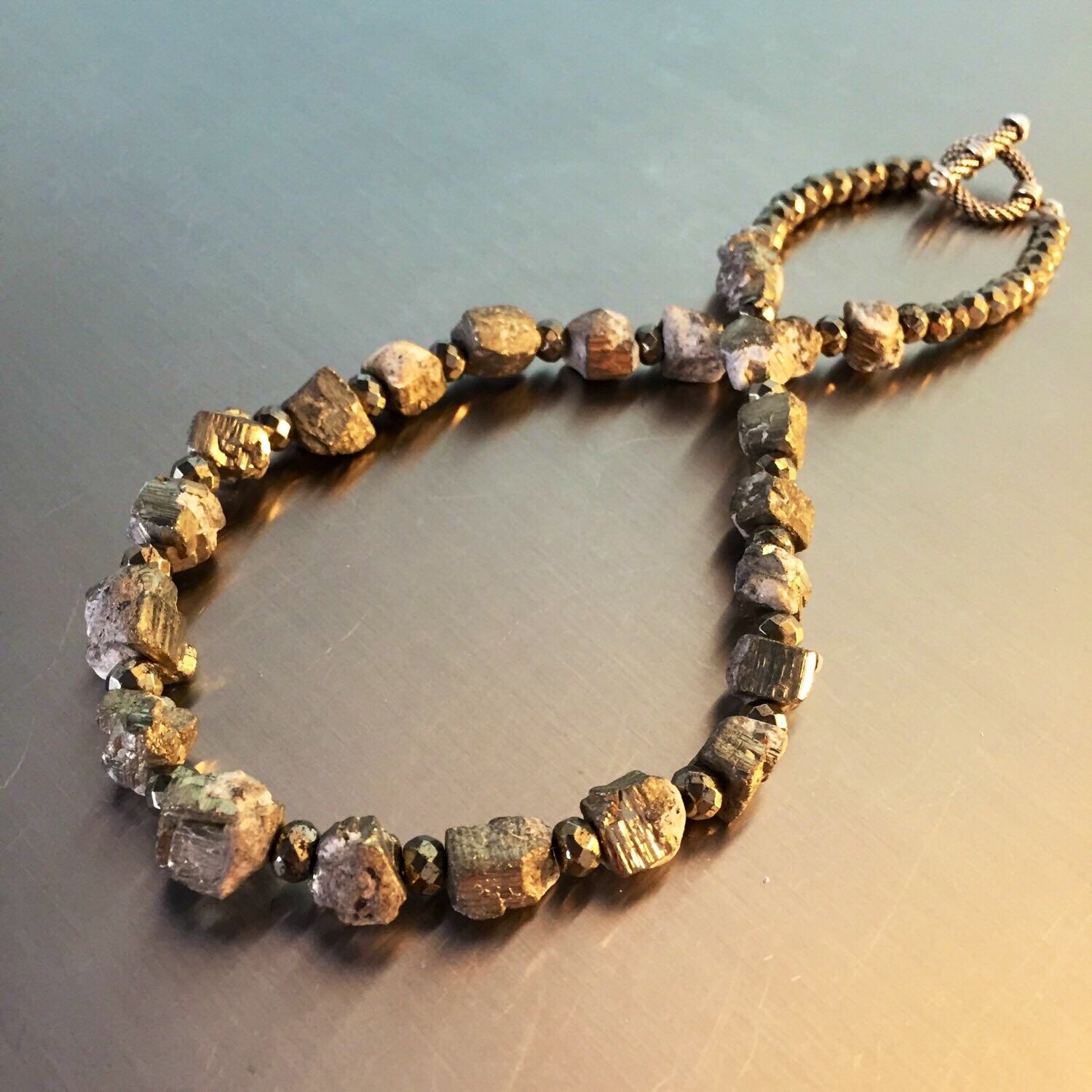 Fool's Gold Nugget Necklace Etsy