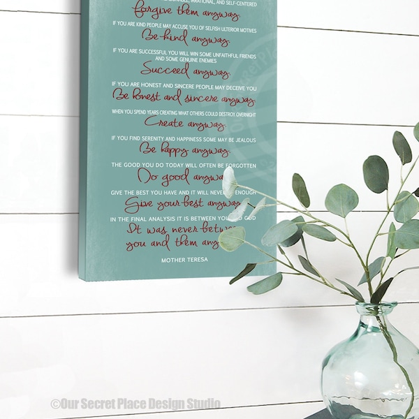 Do It Anyway Wall Art Etsy