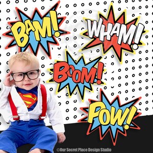 Superhero Party Signs Comic Book Action Superhero Birthday Party Signs Superhero Baby Shower Signs Superhero Wedding Signs Comic Book Party