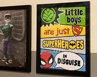 スーパーヒーロー ウォールアート 男の子 子供部屋 プリント スーパーヒーロー ウォールデコレーション スーパーヒーローサイン 男の子部屋用ウォールアート 男の子部屋用ウォールデコレーション 子供用ウォールアート