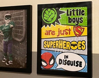 Superhero Wall Art Boys Nursery Print Superhero Wall Decor Superhero Signs Boys Room Wall Art for Boys Room Wall Decor Kids Wall Art