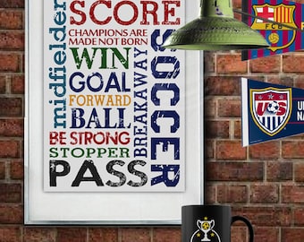 PRINT Soccer Wall Decor Soccer Wall Art Sports Decor for boys room decor Boys Wall Art Sports Wall Art Sports Print Soccer Sign Soccer Print