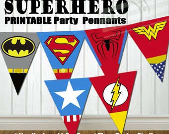Printable Superhero Party Banner Super Hero Party Banner Super Etsy