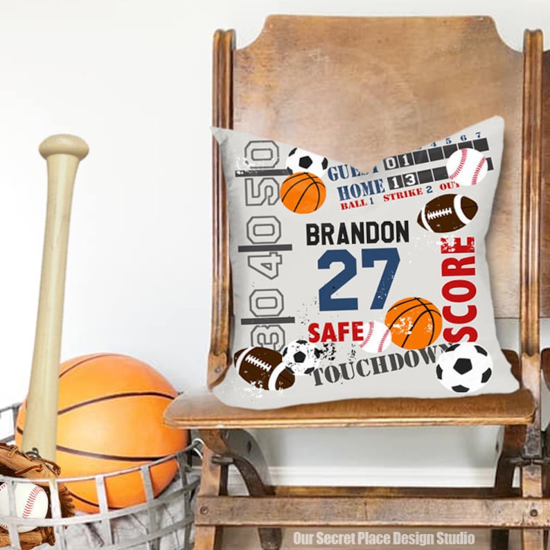 Personalized Kids Sports Pillow Personalized Kids Pillows for Etsy