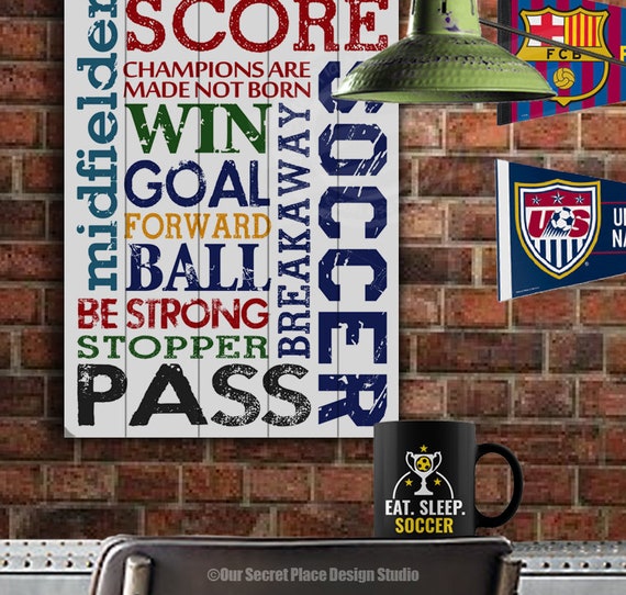 Soccer Wall Art Planked Wood Sign Soccer Room Decor Soccer Bedroom Decor Soccer Decor Sports Decor For Boys Room Wall Art For Boys Decor