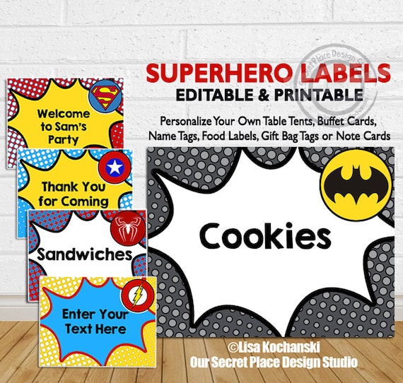 Instant Download Superhero Food Labels Superhero Gift Bag Etsy Instant Download Superhero Food Labels Superhero Gift Bag Etsy