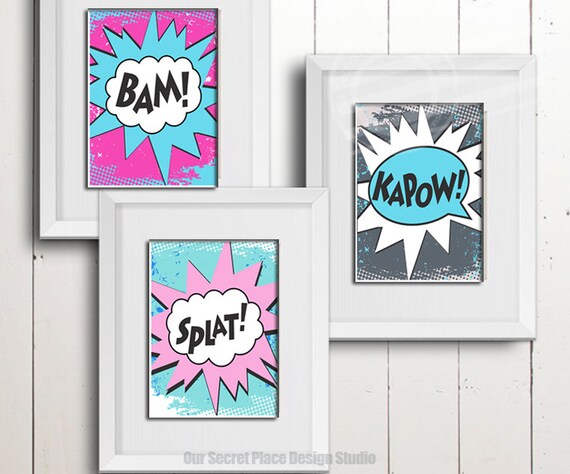 Digital Girl Superhero Wall Art Girls Superhero Prints Etsy