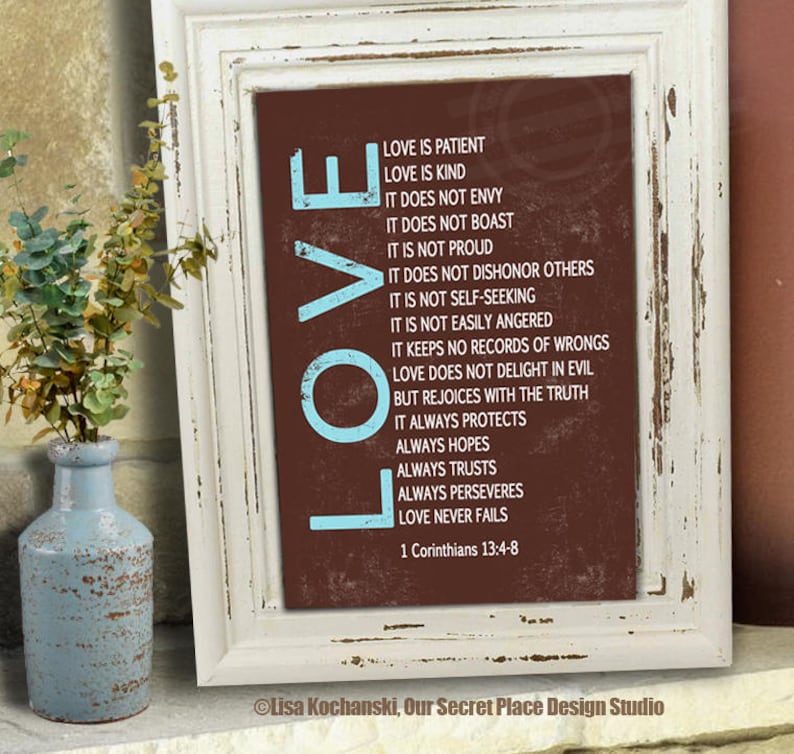 Love Is Patient Love is Kind Scripture Wall Art 1 Corinthians Etsy
