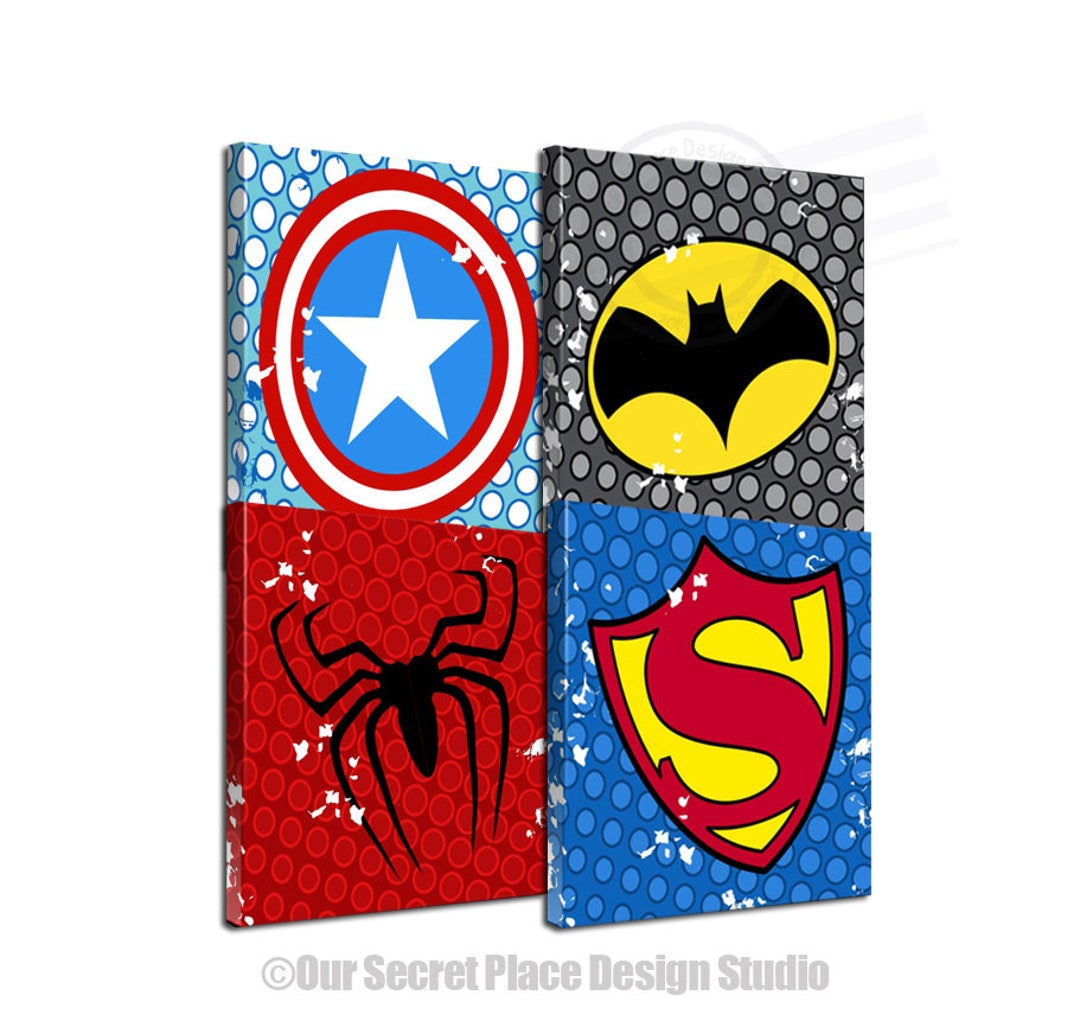 Superhero Wall Art for Boys Room Wall Art for Kids Bedroom Etsy