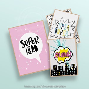 Girls Superhero Wall Art Superhero Wall Decor Girls Room Prints for Girls Room Wall Decor Nursery Wall Art Girl Kids Room Wall Art for Kids