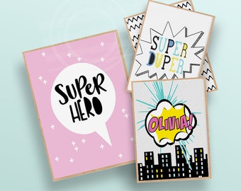 Girls Superhero Wall Art Superhero Wall Decor Girls Room Prints for Girls Room Wall Decor Nursery Wall Art Girl Kids Room Wall Art for Kids