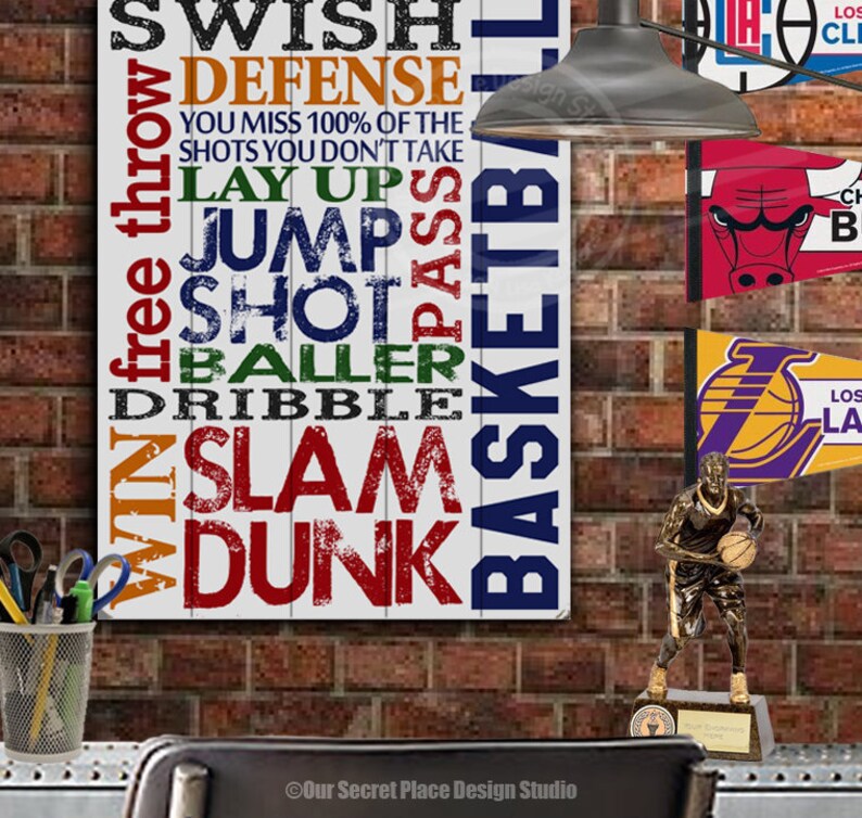 Kids Basketball Sign Planked Wood Sign Basketball Decor Wood Etsy