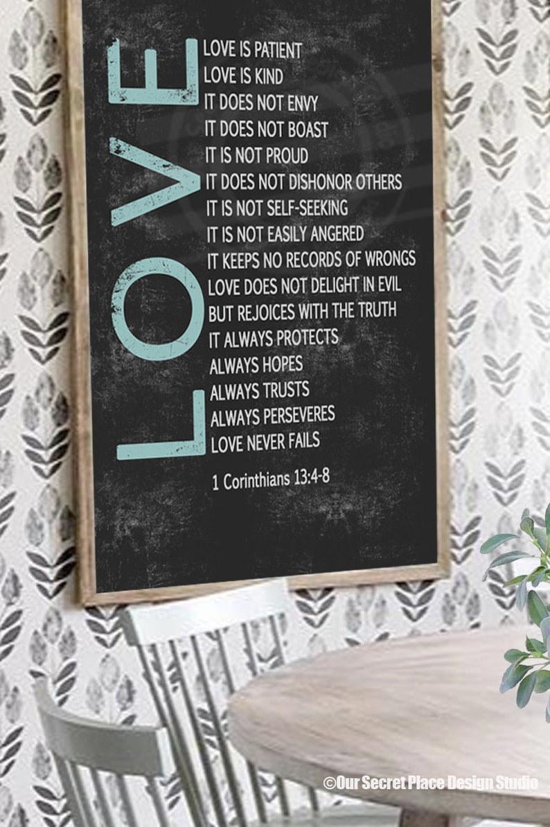 Love Is Patient Love is Kind Scripture Wall Art 1 Corinthians Etsy