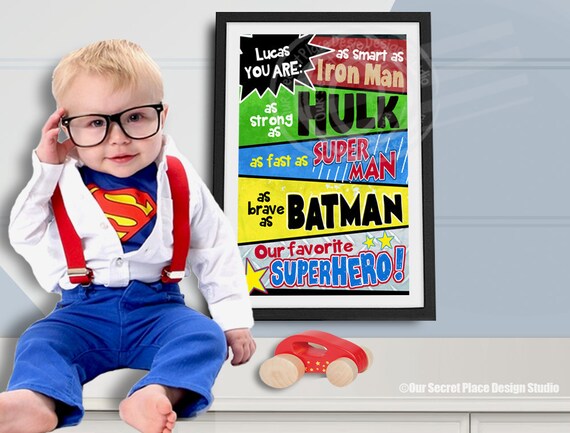 print you are our favorite superhero personalized superhero poster personalized boy sign birthday sign kids birthday poster boy kids birthday poster
