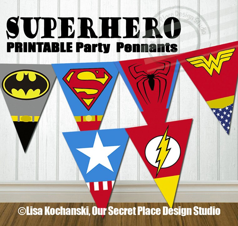INSTANT DOWNLOAD Superhero Party Banner Super Hero Party Etsy