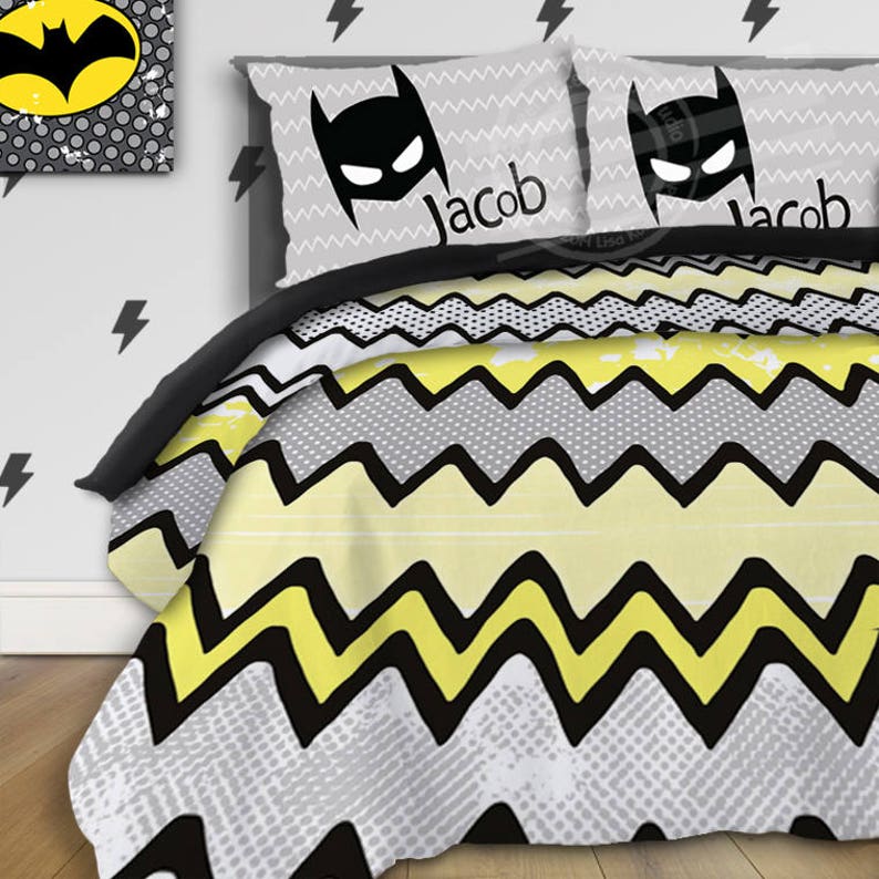 Superhero Theme Room Boys Bedding Comic Book Comforter Duvet Cover Nursery