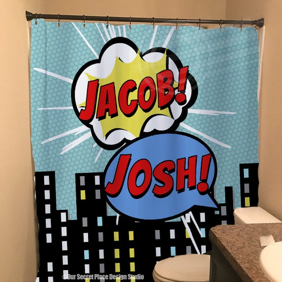 Superhero Shower Curtain Personalized Kids Boys Superhero Shower Curtain Personalized, Superhero Shower Curtain Fabric Uk