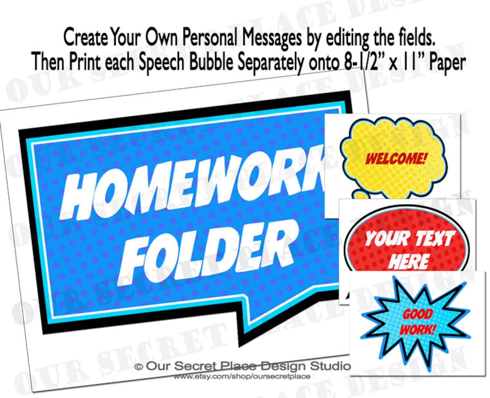 INSTANT DOWNLOAD Large Editable Classroom Signs Printable | Etsy