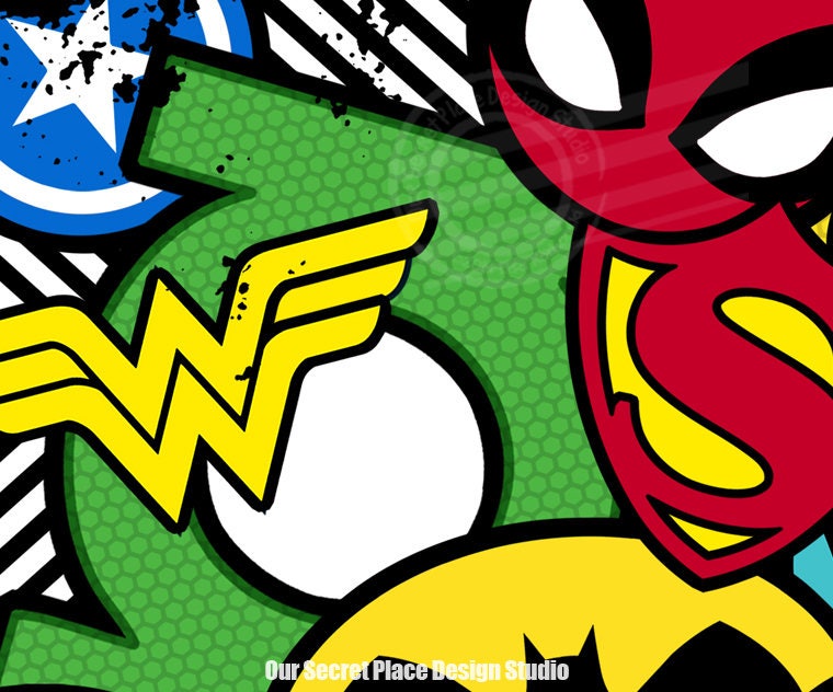 PRINT Superhero Print Super hero Wall Art Superheroes Wall Art Etsy