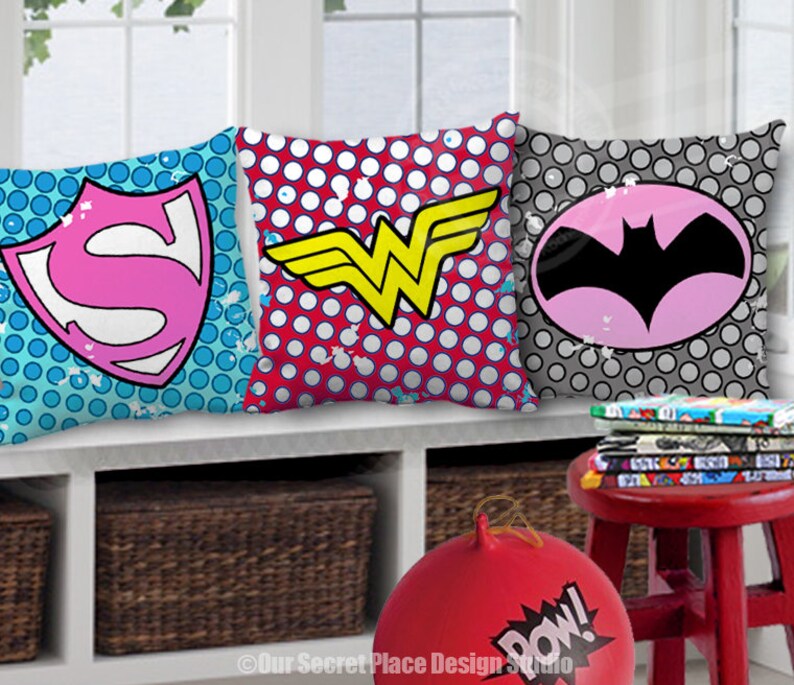 Kids Throw Pillow Boys Superhero Pillow Toddler Pillow Nursery Etsy