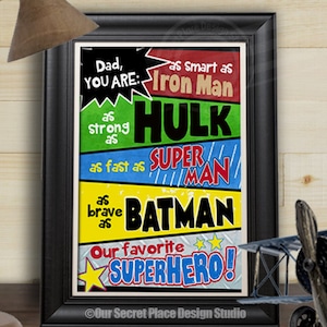 DIGITAL Dad You Are Our Favorite Superhero Sign Super Dad Gifts for Dad Gift from kids Daddy Birthday Card New Daddy Gifts Fathers Day Gift