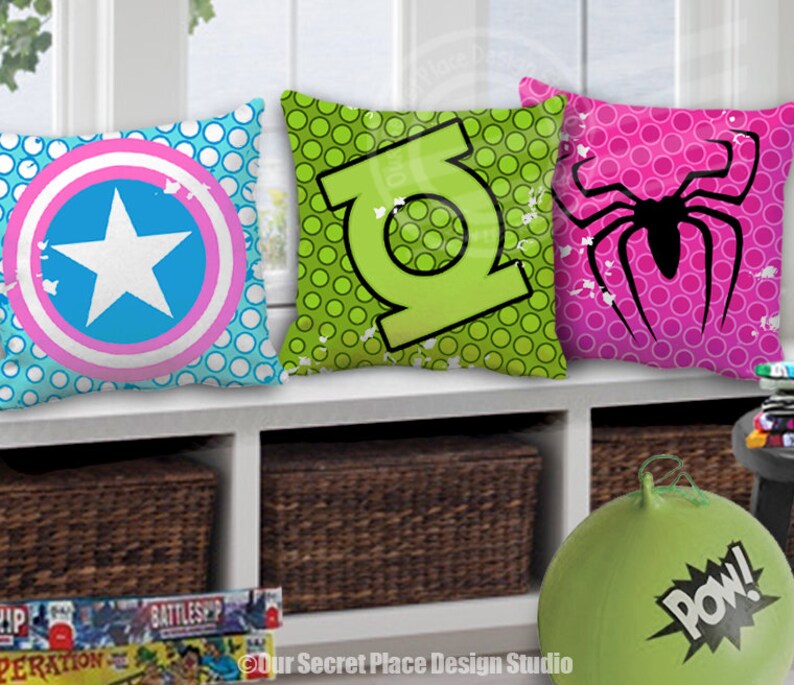 Kids Throw Pillow Boys Superhero Pillow Toddler Pillow Nursery Etsy
