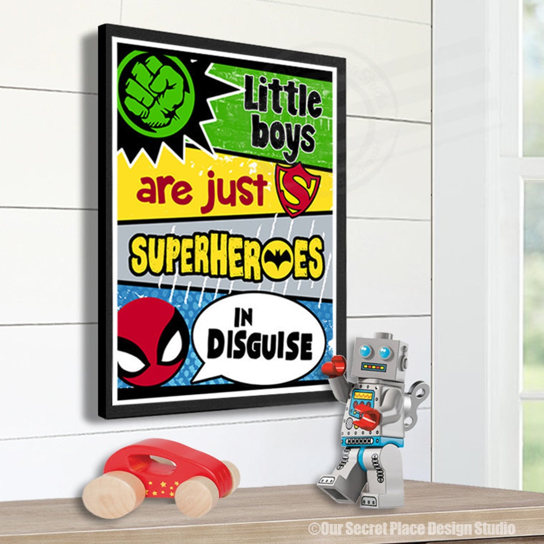 DIGITAL Superhero Wall Art for Boys Bedroom Superhero Decor - Etsy