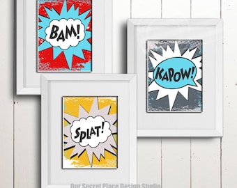 DIGITAL Superhero Wall Art Superhero Decoración de la habitación para niños Decoración de la habitación Superhero Wall Decor Superhero Wall art para Boys Room Kids Room Decoración de la habitación