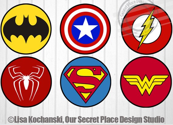 instant download superhero logos