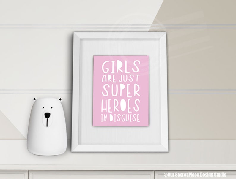 Girls Superhero Wall Art Superhero Wall Decor Girls Room Etsy