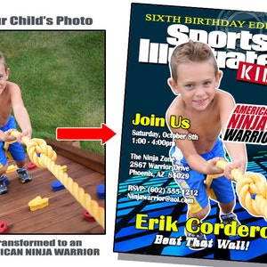 American Ninja Warrior Birthday American Ninja Warrior Invitations American Ninja Warrior Party Sports Illustrated Invite Sports Birthday