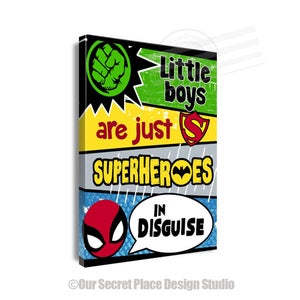 Boys Room Wall Art Canvas Boy Superhero Canvas Superhero Decor Superhero Wall Decor for Boys Nursery Decor Superhero Sign Super hero Canvas
