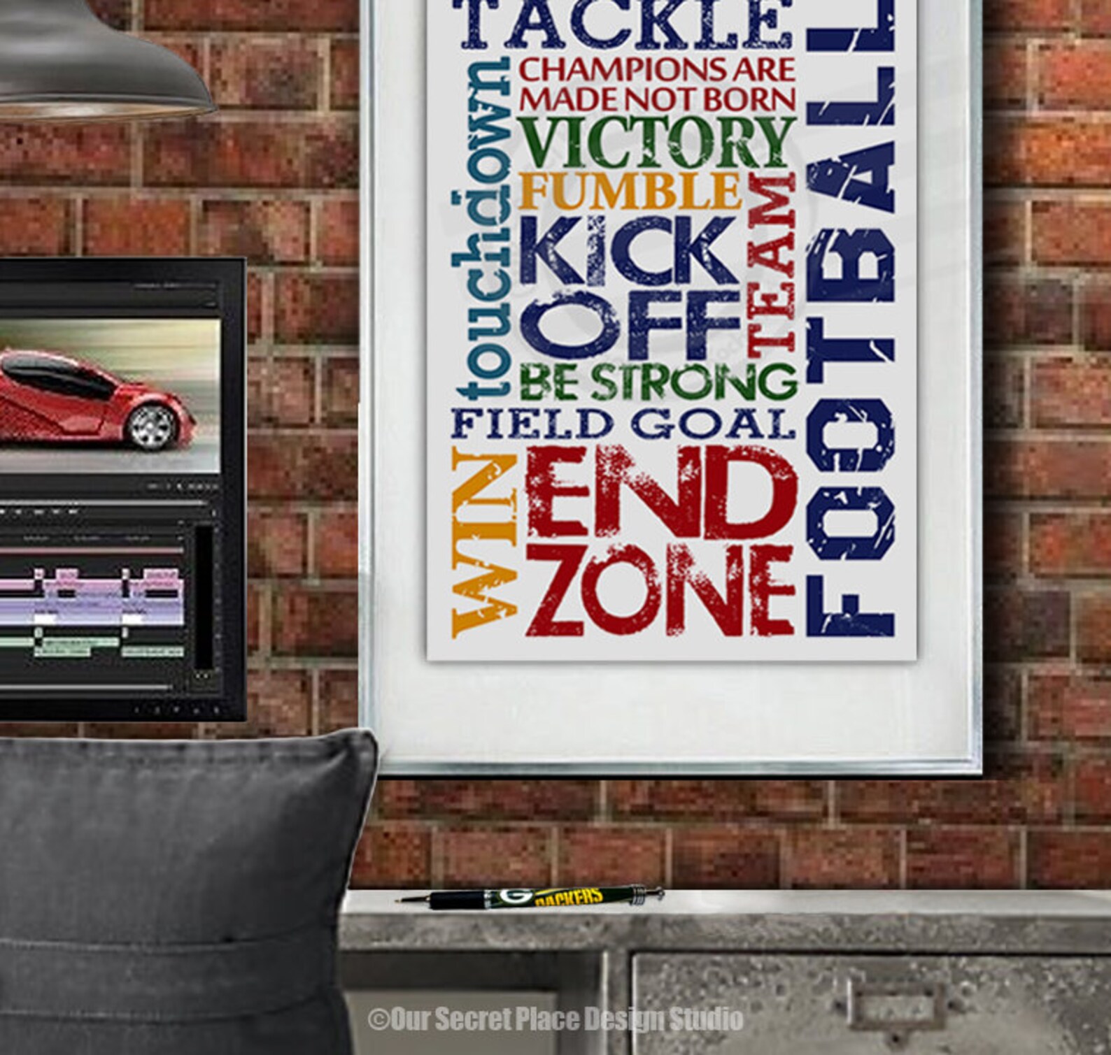 Football Print Football Wall Art Football Signs Football Room Etsy