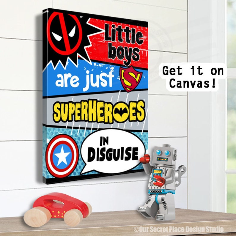 Superhero Wall Art Boys Nursery Print Superhero Wall Decor Etsy Canada