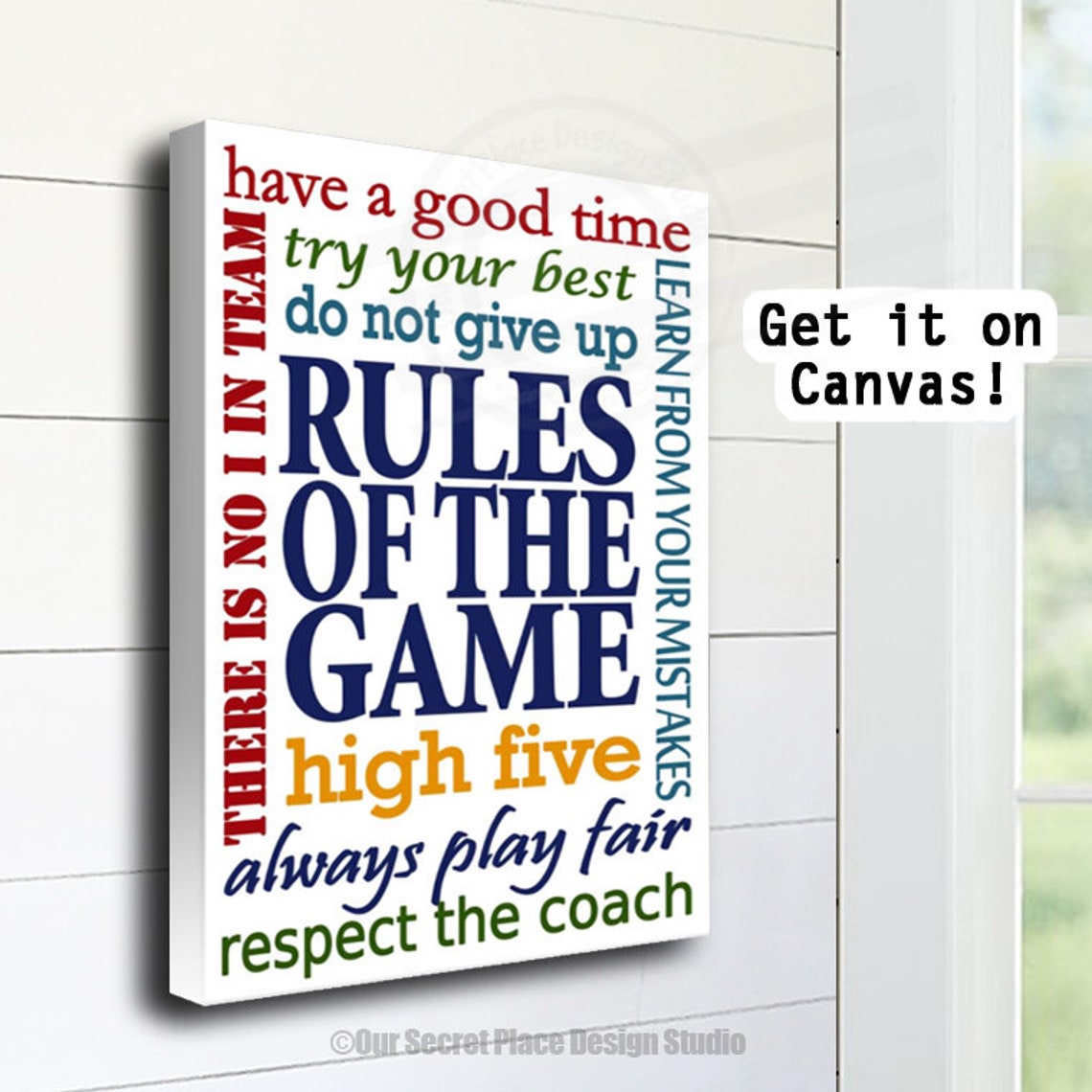 Rules of the Game Canvas Wall Art for Boys Room Teen Wall Art Etsy